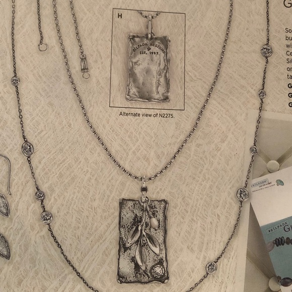 Vintage Silpada Sterling Silver Leaf Sprig Logo Pendant Necklace N2275 - Picture 8 of 16